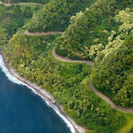 Ariel view of The Road to Hana