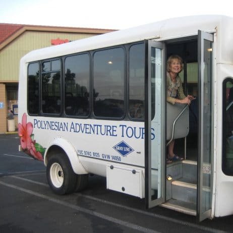 Polynesian Adventure Tours' van for Pearl Harbor tour from Maui.