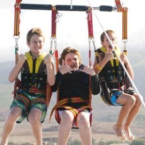 Flying high over Maui's beautiful coastline with UFO Parasail.