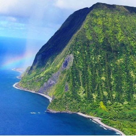 The majestic Maui mountain and sea cliff during helicopter tour with Air Maui Helicopters.