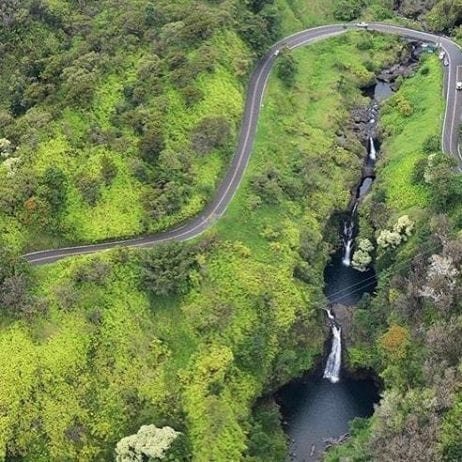 The breathtaking Road to Hana landscape during best Maui Circle Island helicopter tour.