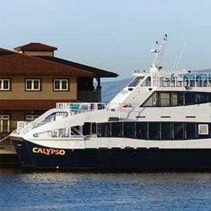 Calypso triple deck camataran for Maui dinner cruise boat tour.