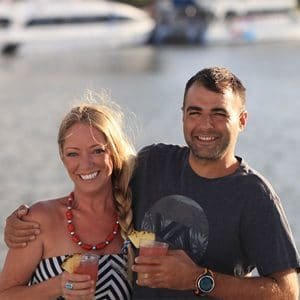 Happy couple after experiencing Maui’s best dinner cruise.