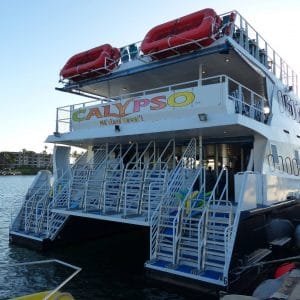 Calypso Maui boat cruise docked in Maalaea Harbor.