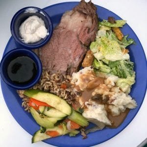 Hawaiian food served in the dinner cruise in Maui by Calypso.