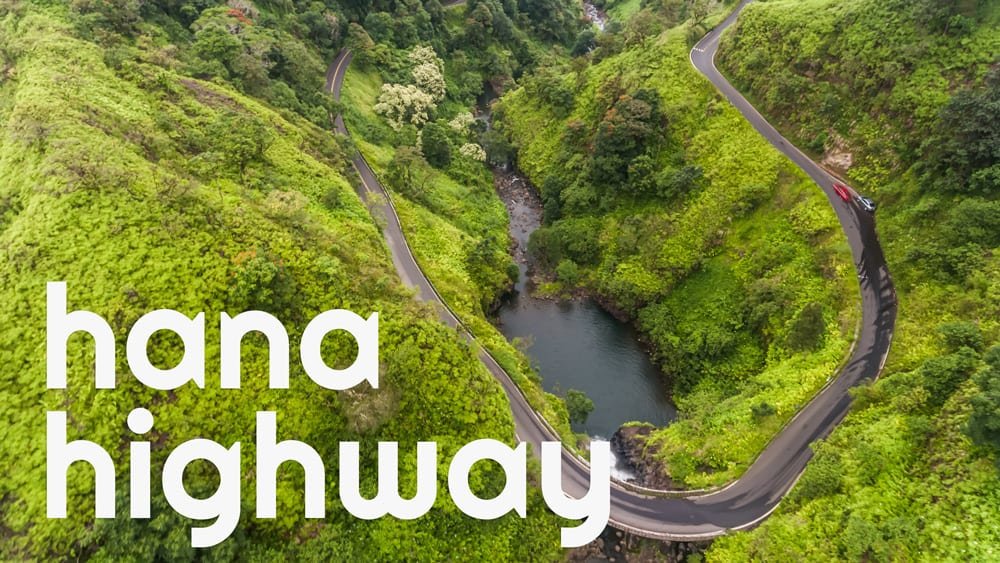 Arial view of the Road to Hana